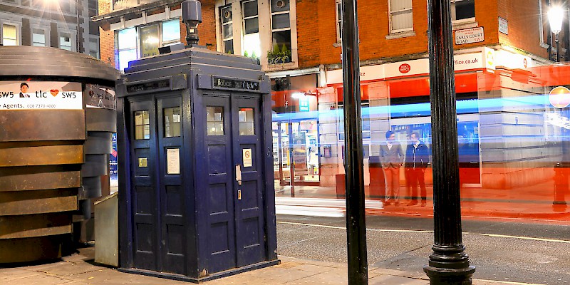 A Tardis (er, "police box") at Earl's Court (Photo by Jamie McCaffrey)