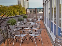 A shared terrace at the LSE Carr-Saunders Hall dorm