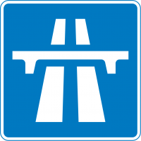Motorway (major highway—usually a "dual carriageway," which is British for "divided highway")