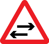 "Two way traffic ahead" (variant)