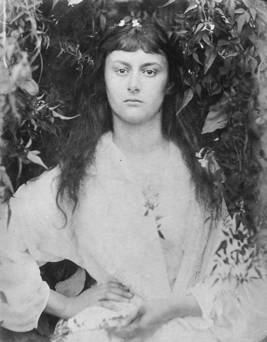 Alice Liddell, age 20, Afternoon tea (Photo by Julia Margaret Cameron)