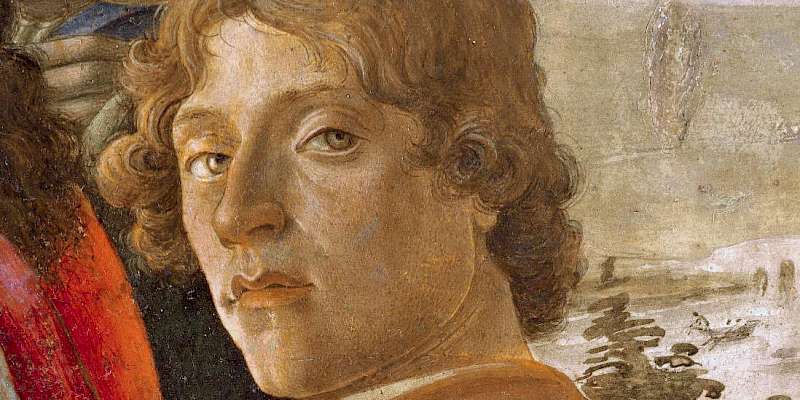 A self-portrait detail hidden in the The Adoration of the Magi (c. 1475) by Botticelli in the Uffizi, Florence (Photo courtesy of the Uffizi)