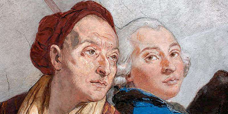 Self Portrait of Giambattista Tiepolo (1752–53), detail from the Residenz Würzburg ceiling frescoes (Photo courtesy of the Residenz Würzburg)