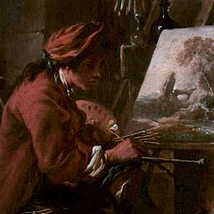The Artist in his Studio (c. 1730/35), by François Boucher in the Louvre, Paris (Photo courtesy of the Louvre)