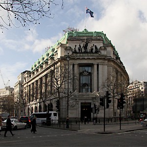 Australia House, home to the Australian Embassy (which we show since its interior was also used as "Gringotts," the wizarding bank in the first Harry Potter film). (Photo by Martin Addison)