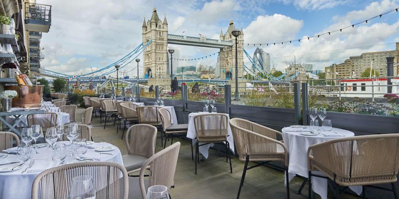 The views of Tower Bridge from Le Pont de La Tour are legendary (Photo courtesy of the restaurant)