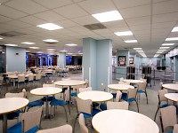 The dining hall at the International Hall dorm