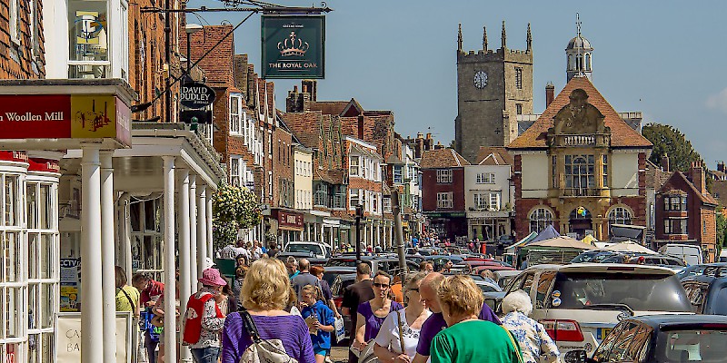 Shoppers on the High Street of Marlborough, Wiltshire (Photo )