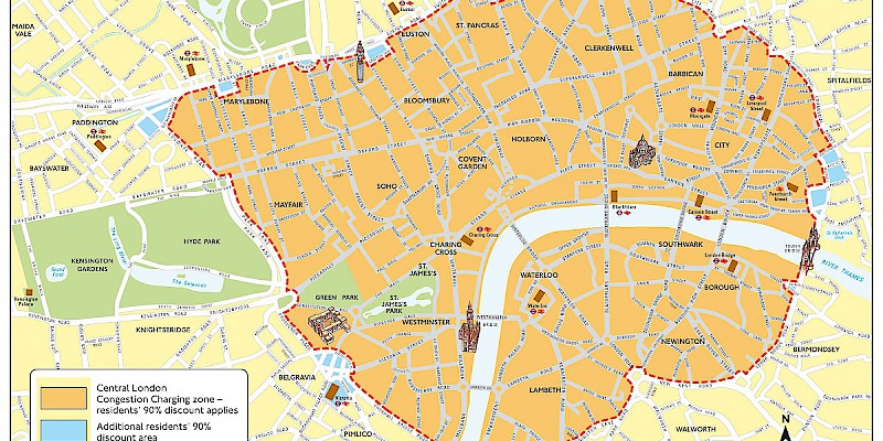 The London Congestion Zone (Photo Â© Transport for London)