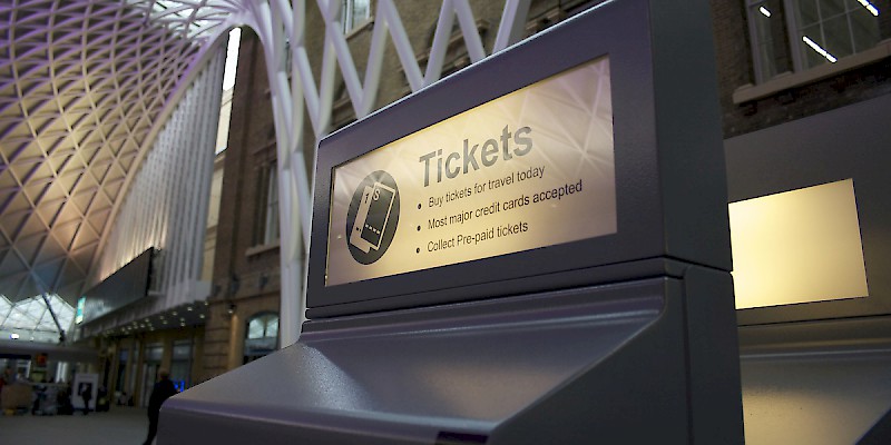 A ticketing machine at Kings Cross Station in London (Photo by Paul Simpson)