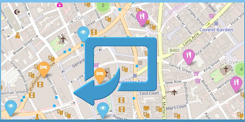 ReidsEngland's patented interactive maps help you sort out any destination in a glance (Photo Map background courtesy of OpenStreetMap)