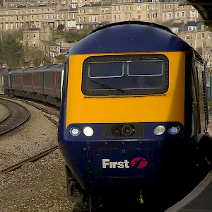 A train arriving at the Bath Spa railway station (Photo by Matt Buck)
