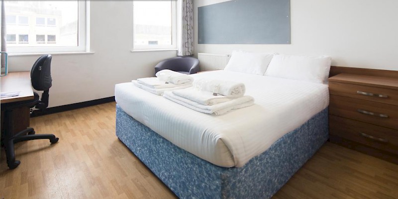 Typical double room, University of Bath City Centre Campus, Bath (Photo courtesy of the property)