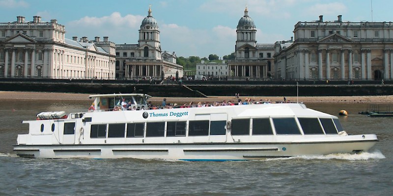 Cruising by the Royal Naval College in Greenwich (Photo courtesy of Viator)