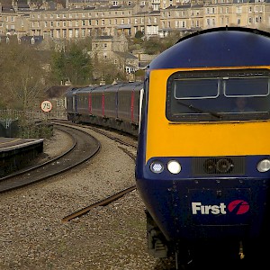 A train arriving at the Bath Spa railway station (Photo by Matt Buck)